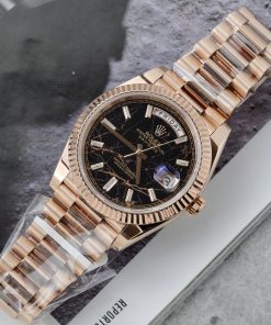 Rolex Day-Date 128235 Replica Watch Dial Eisenkiesel Gold Wrapped Weight 185 Grams QF 40mm (2)