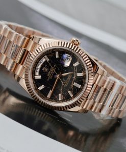 Rolex Day-Date 128235 Replica Watch Dial Eisenkiesel Gold Wrapped Weight 185 Grams QF 40mm (2)