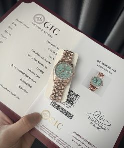 Rolex Day-Date 128235 Turquoise Diamond Dial Gold Wrapped & Moissanite 36mm (5)