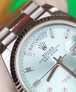 Rolex Day-Date 128236 Replica Watch Ice Blue Dial Weight 158gram QF Factory 36mm (2)