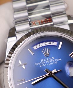Rolex Day-Date 128236 Replica Watches Blue Dial Weight 158gram QF Factory 36mm (2)