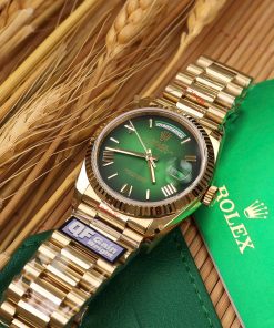 Rolex Day-Date 128238 Best Replica Watch Green Dial Weight 158gram QF Factory 36mm (2)