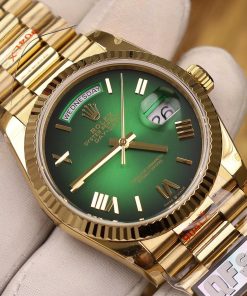 Rolex Day-Date 128238 Best Replica Watch Green Dial Weight 158gram QF Factory 36mm (2)