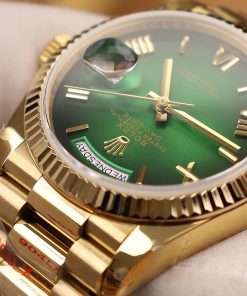 Rolex Day-Date 128238 Best Replica Watch Green Dial Weight 158gram QF Factory 36mm (2)
