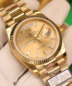 Rolex Day-Date 128238 Best Replica Watch Yellow Dial Weight 158gram QF Factory 36mm (2)