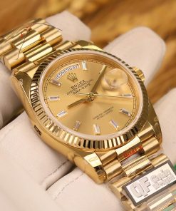 Rolex Day-Date 128238 Best Replica Watch Yellow Dial Weight 158gram QF Factory 36mm (2)