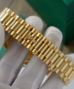 Rolex Day-Date 128238 Dial Green Ombre Replica Watch Gold Wrapped + Moisssanite Diamonds Custom 36mm (2)