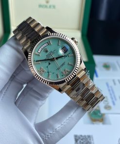 Rolex Day-Date 128238 Dial Turquoise Replica Watch Custom Gold Wrapped Weight 135gram 36mm (2)