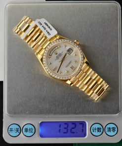 Rolex Day-Date 128238 MOP Dial Gold Wrapped Customs Moissanite Diamonds 36mm (1)