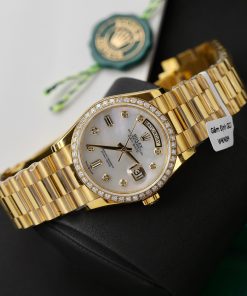 Rolex Day-Date 128238 MOP Dial Gold Wrapped Customs Moissanite Diamonds 36mm (1)