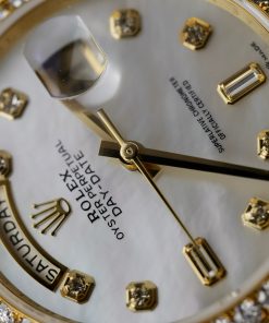 Rolex Day-Date 128238 MOP Dial Gold Wrapped Customs Moissanite Diamonds 36mm (1)