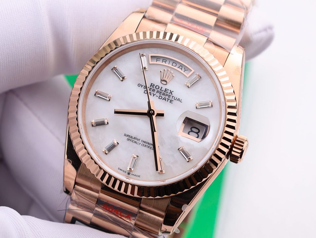 Rolex Day-Date 128238 Replica Watch Dial Mother Of Pearl Weight 158 Grams QF Factory 36mm (2)