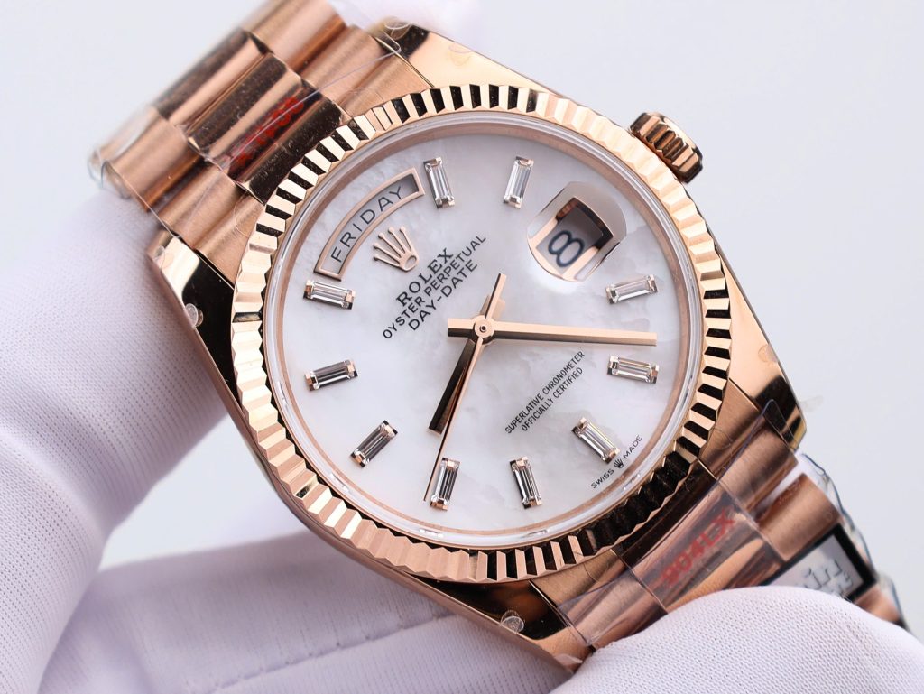Rolex Day-Date 128238 Replica Watch Dial Mother Of Pearl Weight 158 Grams QF Factory 36mm (2)