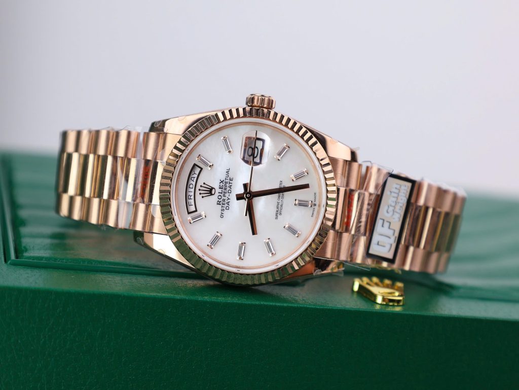 Rolex Day-Date 128238 Replica Watch Dial Mother Of Pearl Weight 158 Grams QF Factory 36mm (2)