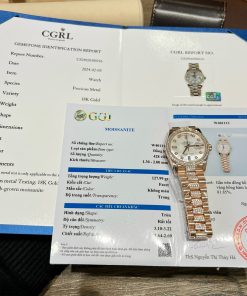 Rolex Day-Date 128345RBR Gold Wrapped Custom Moissanite Diamonds MOP 36mm (2)