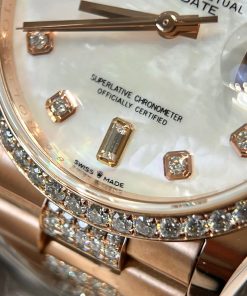 Rolex Day-Date 128345RBR Gold Wrapped Custom Moissanite Diamonds MOP 36mm (3)