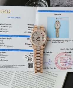 Rolex Day-Date 128345RBR Gold Wrapped Custom Moissanite Sapphire 36mm (1)