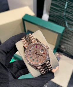 Rolex Day-Date 128345RBR Natural Diamond Solid Gold Watch 36mm (7)