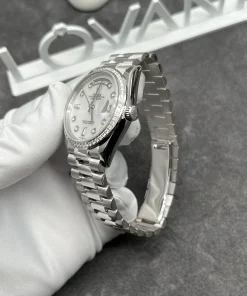 Rolex Day-Date 128349RBR 18K White Gold & Natural Diamonds MOP 36mm (1)