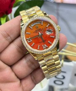 Rolex Day-Date 128398TBR Carnelian Dial RA Factory Best Replica 36mm (1)