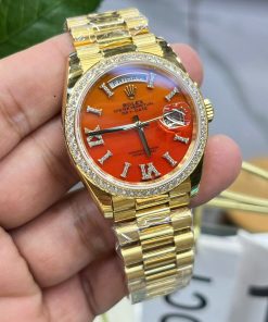 Rolex Day-Date 128398TBR Carnelian Dial RA Factory Best Replica 36mm (1)