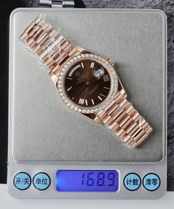 Rolex Day-Date 18K Gold Wrapped Bezel Moissanite Diamonds GM V3 40mm (13)