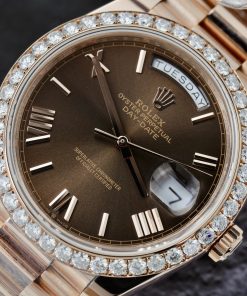 Rolex Day-Date 18K Gold Wrapped Bezel Moissanite Diamonds GM V3 40mm (13)