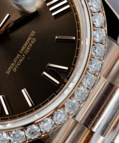 Rolex Day-Date 18K Gold Wrapped Bezel Moissanite Diamonds GM V3 40mm (13)