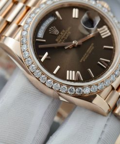 Rolex Day-Date 18K Gold Wrapped Bezel Moissanite Diamonds GM V3 40mm (13)