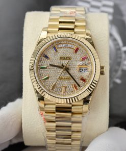 Rolex Day-Date 18K Gold Wrapped Custom Moissanite Diamonds GM V3