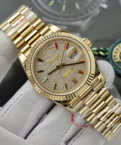 Rolex Day-Date 18K Gold Wrapped Custom Moissanite Diamonds GM V3