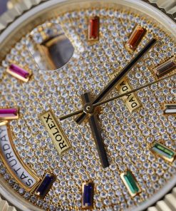 Rolex Day-Date 18K Gold Wrapped Custom Moissanite Diamonds GM V3