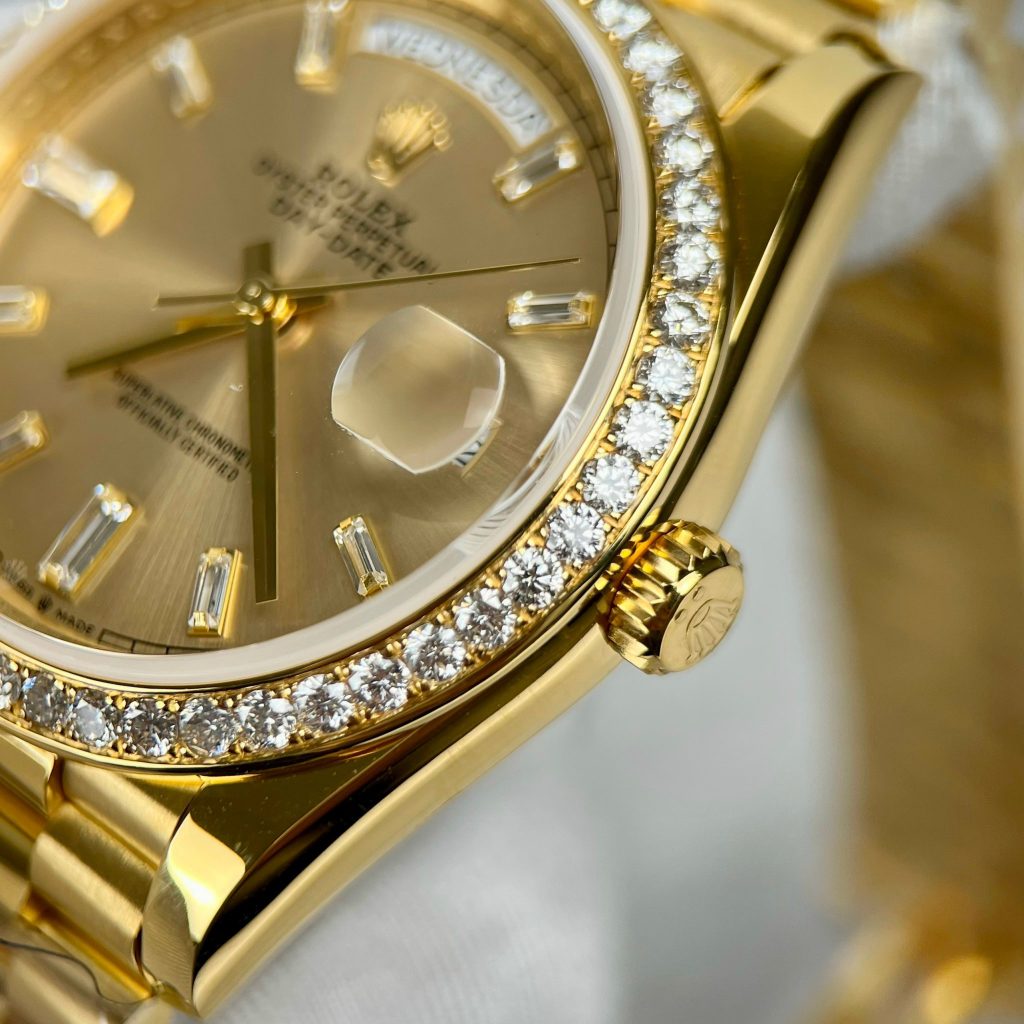 Rolex Day-Date 18K Gold Wrapped Custom Natural Diamonds GM Factory 40mm (1)