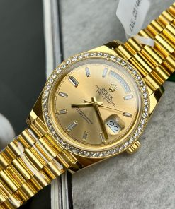 Rolex Day-Date 18K Gold Wrapped Custom Natural Diamonds GM Factory 40mm (1)
