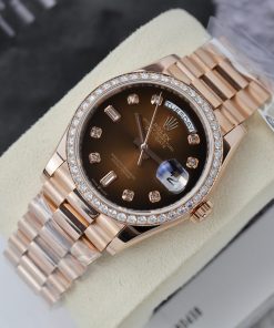 Rolex Day-Date 18K Gold Wrapped Customs Bezel Moissanite Diamonds GM V3 (2)