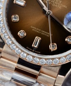 Rolex Day-Date 18K Gold Wrapped Customs Bezel Moissanite Diamonds GM V3 (2)