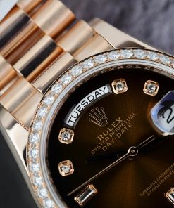 Rolex Day-Date 18K Gold Wrapped Customs Bezel Moissanite Diamonds GM V3 (2)