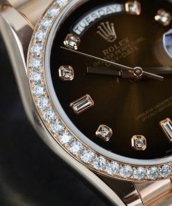 Rolex Day-Date 18K Gold Wrapped Customs Bezel Moissanite Diamonds GM V3 (2)