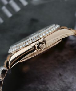 Rolex Day-Date 18K Gold Wrapped Customs Bezel Moissanite Diamonds GM V3 (2)