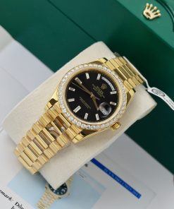 Rolex Day-Date 18K Gold Wrapped Customs Bezel Moissanite GM V3 40mm (1)