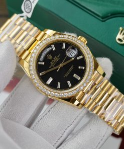 Rolex Day-Date 18K Gold Wrapped Customs Bezel Moissanite GM V3 40mm (1)