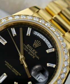 Rolex Day-Date 18K Gold Wrapped Customs Bezel Moissanite GM V3 40mm (1)