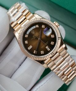 Rolex Day-Date 18K Rose Gold Wrapped Chocolate Dial GM V3 (5)