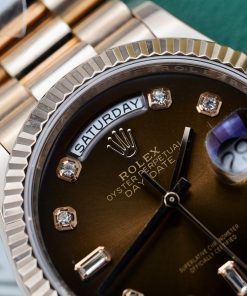Rolex Day-Date 18K Rose Gold Wrapped Chocolate Dial GM V3 (6)