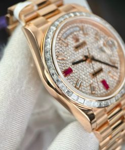 Rolex Day-Date 18K Rose Gold Wrapped Custom Moissanite GM Factory 40mm (1)