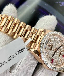 Rolex Day-Date 18K Rose Gold Wrapped Custom Moissanite GM Factory 40mm (1)