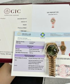 Rolex Day-Date 228235 18K Gold Wrapped Olive Dial Replica Watches GM 40mm
