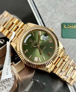 Rolex Day-Date 228235 18K Gold Wrapped Olive Dial Replica Watches GM 40mm