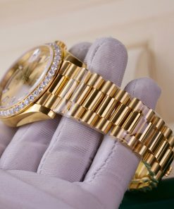 Rolex Day-Date 228235 18K Gold Wrapped and Moissanite Replica Watches GM 40mm (10)