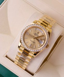 Rolex Day-Date 228235 18K Gold Wrapped and Moissanite Replica Watches GM 40mm (10)